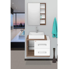 Gabinete com Espelheira Lótus 60 46x60x42cm Branco e Nogal Fabribam