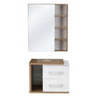 Gabinete com Espelheira Lótus 60 46x60x42cm Branco e Nogal Fabribam