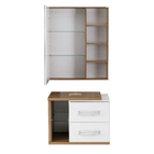 Gabinete com Espelheira Lótus 60 46x60x42cm Branco e Nogal Fabribam