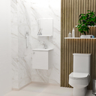 Gabinete Com Espelho Branco Cacau 43x40cm Cuba E Kit Hidráuli