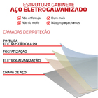 Gabinete Com Espelho Branco Cacau 43x40cm Cuba E Kit Hidráuli