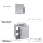 Gabinete Com Kit Cuba  E Espelheira Soft 500 I Branco