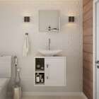 Gabinete Com Kit Cuba  E Espelheira Soft 500 I Snow E Branco