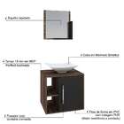 Gabinete Com Kit Cuba  E Espelheira Soft 500 Ii Nogal E Preto