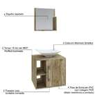 Gabinete Com Kit Cuba  E Espelheira Soft 500 Iii Carvalho