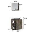 Gabinete Com Kit Cuba  E Espelheira Soft 500 Iii Carvalho Dark