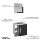 Gabinete Com Kit Cuba E Espelheira Soft 500 Branco E Preto