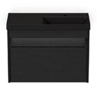 Gabinete Com Lavatório 80cm X 60cm De 2 Gavetas Flow Preto