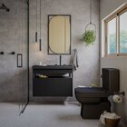 Gabinete Com Lavatório 80cm X 60cm De 2 Gavetas Flow Preto