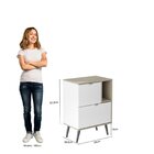 Gabinete Com Pés Para Banheiro Sem Cuba Nordic Branco/argento