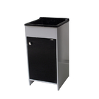 Gabinete Com Tanque 25 Litros Pedra Ardósia Branco/Preto