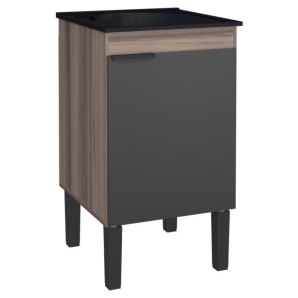 Gabinete Com Tanque Para Lavanderia Olinda Preto