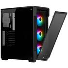 Gabinete Corsair 220t Rgb Preto Lateral De Aco E Vidro Temper