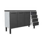 Gabinete Cozinha aco Juno Desmontado 1,50  Preto