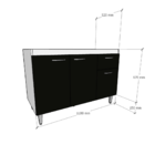 Gabinete Cozinha Armário Com Gavetas Balcão De Pia Cozinha 12