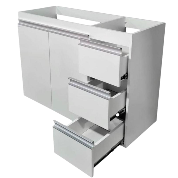 Gabinete Cozinha Multiuso Armário Branco Gavetas Portas Mdf -