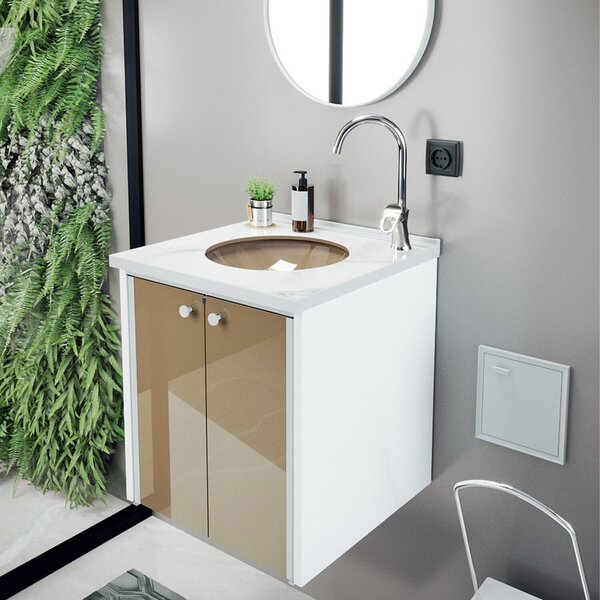 Gabinete Cris Fenix Le Blanc 42,6 Cm Branco/bege