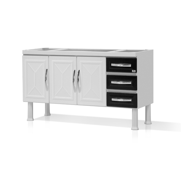 Gabinete De Aço Ellos Para Cozinha Com 3 Portas E 3 Gavetas 1