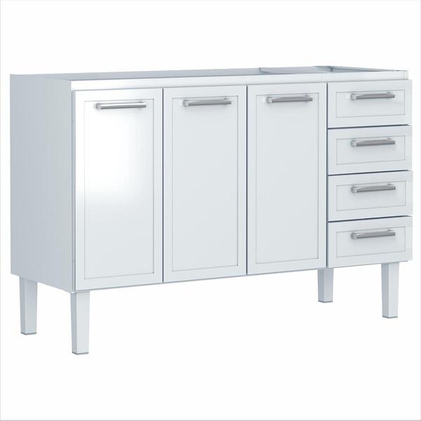Gabinete De Aço P/ Pia 1,40 Apolo Flat 4g Branco 1734 Cozimax