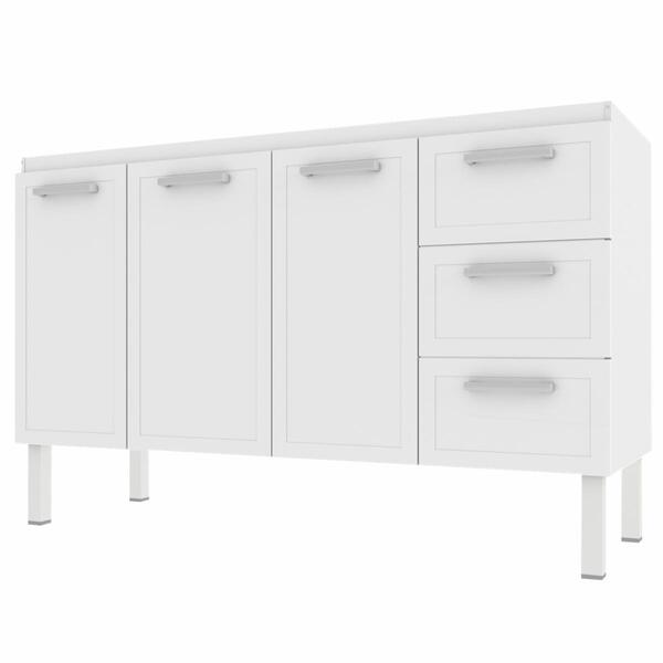 Gabinete De Aço P/ Pia 1,50 Apolo 3g Flat Branco 1548 Cozimax