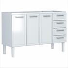 Gabinete De Aço P/ Pia 1,60 Apolo Flat 4g Branco 1738 Cozimax