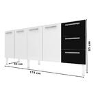 Gabinete De Aço P/ Pia 1,80 Venus Flat 3g - Branco/preto