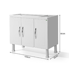 Gabinete De Aço Para Tanque 3 Portas Lugar Para 2 Cuba Ideal