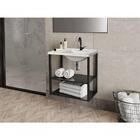 Gabinete De Aço Preto Para Banheiro Com Cuba