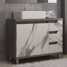 Gabinete De Banheiro 02 Portas 03 Gavetas 100cm Com Cuba Ref