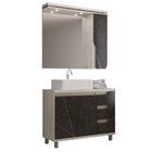 Gabinete De Banheiro 100cm Com Cuba E Armário Com Espelho Ref