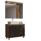 Gabinete De Banheiro 100cm Com Cuba E Armário Com Espelho Ref