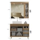 Gabinete De Banheiro 100cm Com Cuba E Armário Com Espelho Ref