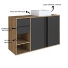 Gabinete De Banheiro 110cm Com 2 Portas Gavetas E Cuba Antôni