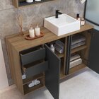 Gabinete De Banheiro 110cm Com 2 Portas Gavetas E Cuba Antôni