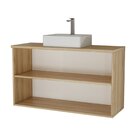 Gabinete De Banheiro 110cm X 65cm Nature Carvalho / Branco