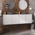 Gabinete De Banheiro 123,5cm Suspenso 4 Portas Multimóveis Mp