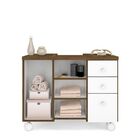 Gabinete De Banheiro 1 Porta 3 Gavetas Rodízios Cedro/branco