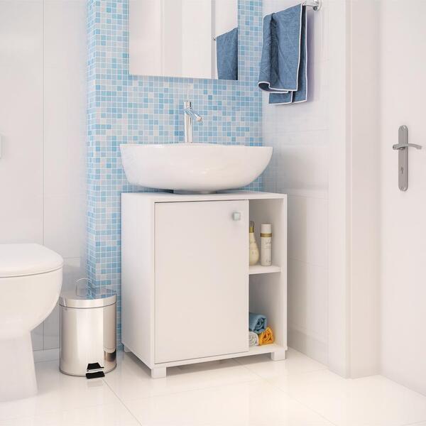 Gabinete De Banheiro 1 Porta Com Nichos Multimóveis Cr10050 B