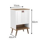 Gabinete De Banheiro 51cm Denver Yescasa Branco/carvalho