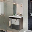 Gabinete De Banheiro 59 Cm Com 2 Gavetas Espelhadas E Pia Cal