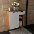 Gabinete De Banheiro 60 Cm 1 Porta 1 Gaveta Romana Amêndoa/br