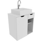 Gabinete De Banheiro 60 Cm 1 Porta Com Cuba Romana Branco