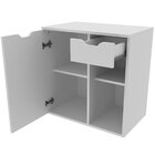 Gabinete De Banheiro 60 Cm 1 Porta Com Cuba Romana Branco