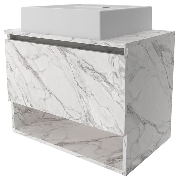 Gabinete De Banheiro 60 Cm 1 Porta Com Cuba Valente Mármore B