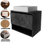 Gabinete De Banheiro 60 Cm 1 Porta Com Cuba Valente Mármore L