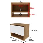 Gabinete De Banheiro 60 Cm 1 Porta E Nicho Valente Amêndoa/br