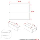 Gabinete De Banheiro 60 Cm 2 Gavetas Com Cuba Joana Mármore L