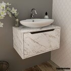 Gabinete De Banheiro 60 Cm Com 1 Porta Basculante Mármore Bra