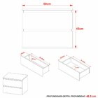 Gabinete De Banheiro 60 Cm Com 2 Gavetas Joana Mármore Branco