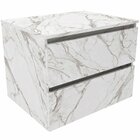 Gabinete De Banheiro 60 Cm Com 2 Gavetas Joana Mármore Branco